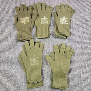 Vintage US Military Gloves Size 4 Green M-1949 Cold Weather Inserts LOT Of 5